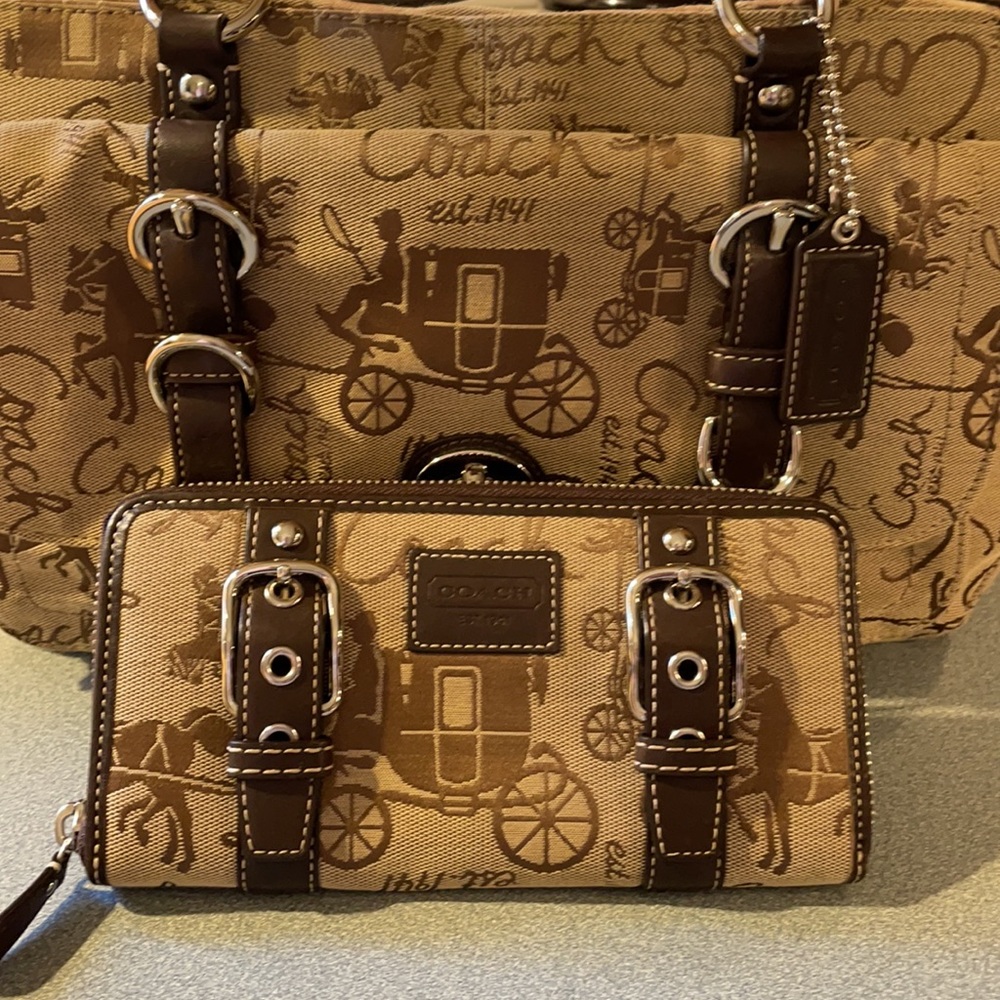 Coach handbag with matching wallet